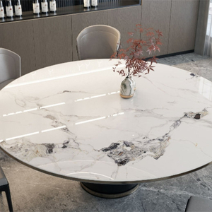Dining Table Design Polished Marble Top Sintered Stone Slab