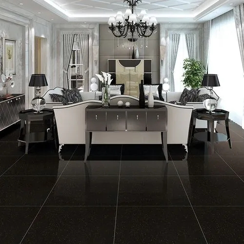 Super Black Polished Porcelain Tile full body