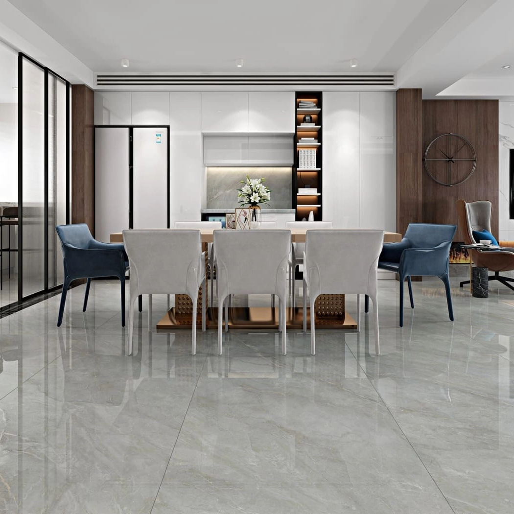 Customized Specification Large Size Polished Glazed Porcelain Tile-Tevez Grey 