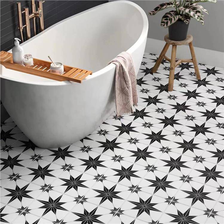 Glazed Porcelain Wall And Floor Tile 200x200mm Matte Surface Art Tile